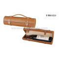 hot sales high quality leather wine carrier for single bottle manufacturer